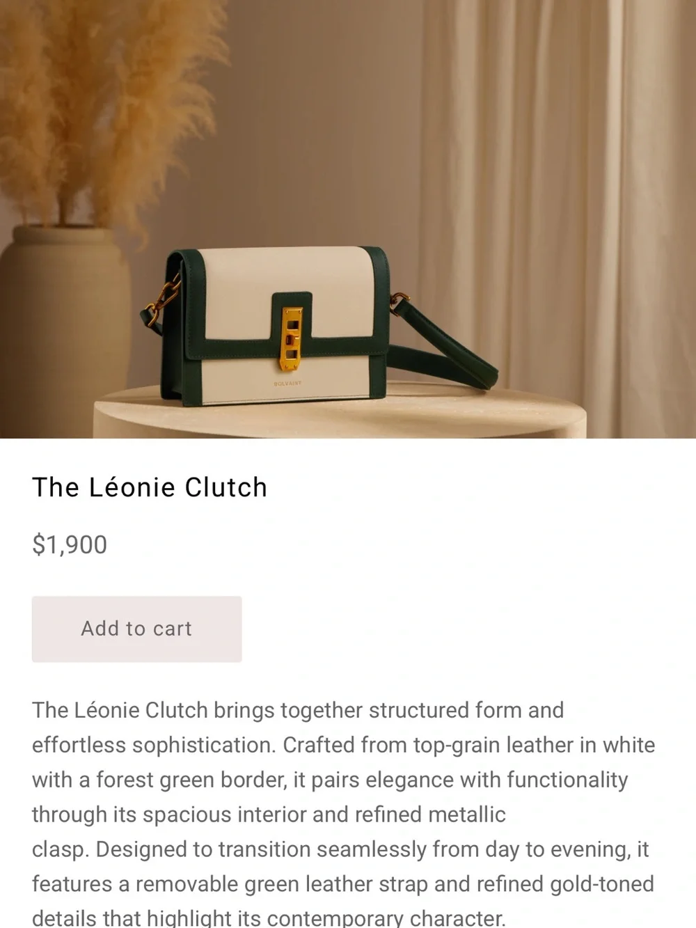 Bolvaint Paris NWT Leonie Leather Crossbody Clutch with Dust Bag, Retails $1,900 - Picture 13 of 15